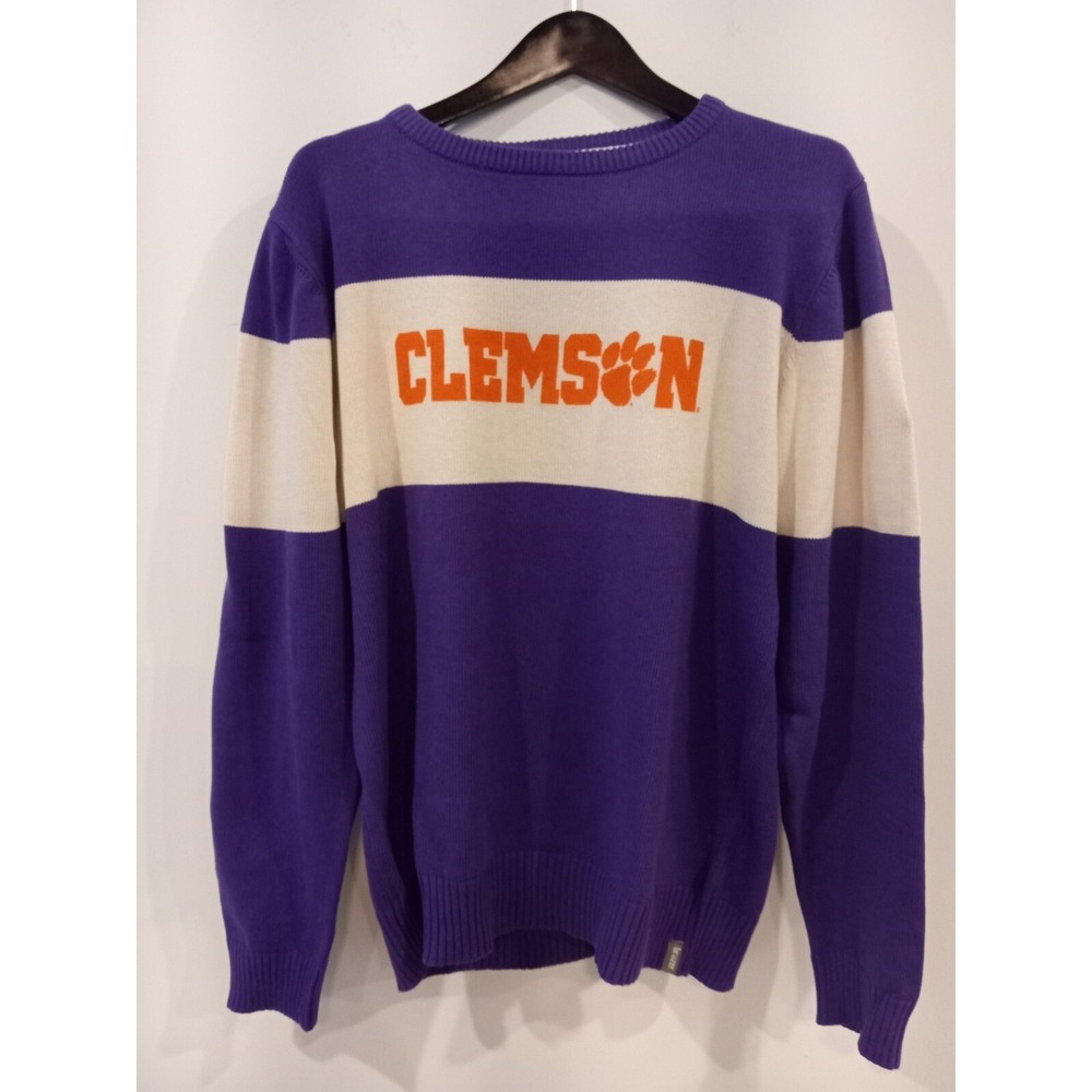 Bruzer Men's Large Clemson Tigers Pullover Sweatshirt Purple CA27713